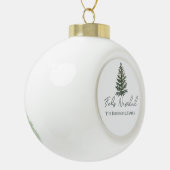 Feliz Navidad-Merry Kerstboom en verlichting Keramische Bal Ornament (Links)