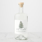 Feliz Navidad-Merry Kerstboom en verlichting Likeurfles Etiket (Voorkant)