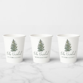 Feliz Navidad-Merry Kerstboom en verlichting Papieren Bekers