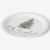 Feliz Navidad-Merry Kerstboom en verlichting Papieren Bordje (Gekanteld)