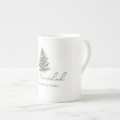 Feliz Navidad-Merry Kerstboom en verlichting Porselein Kop (Voorkant rechts)