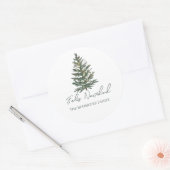 Feliz Navidad-Merry Kerstboom en verlichting Ronde Sticker (Envelop)