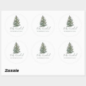 Feliz Navidad-Merry Kerstboom en verlichting Ronde Sticker (Vel)