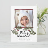 Feliz Navidad - Merry-kerstfoto met bijkantoren Feestdagenkaart (Staand voorkant)