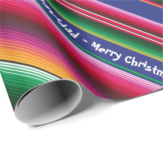 Feliz Navidad Merry Kerstkerst - kleurrijke serape Cadeaupapier (Rol Hoek)