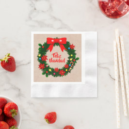 Feliz Navidad Merry Kerstmis met cocktail Servet