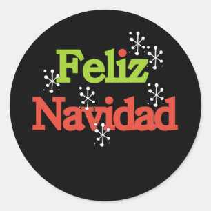 Feliz Navidad Merry Kerstmis Ronde Sticker