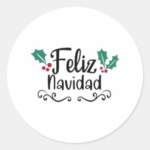 Feliz Navidad Merry Kerstmis Ronde Sticker