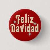 Feliz Navidad Merry KerstSpaans Ronde Button 3,2 Cm (Voorkant)