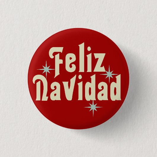 Feliz Navidad Merry KerstSpaans Ronde Button 3,2 Cm (Voorkant)