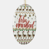 Feliz Navidad/Merry-kerstversiering Keramisch Ornament (Rechts)