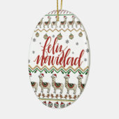 Feliz Navidad/Merry-kerstversiering Keramisch Ornament (Links)