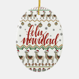 Feliz Navidad/Merry-kerstversiering Keramisch Ornament