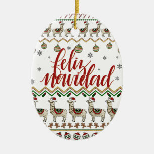 Feliz Navidad/Merry-kerstversiering Keramisch Ornament