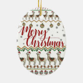 Feliz Navidad/Merry-kerstversiering Keramisch Ornament (Achterkant)