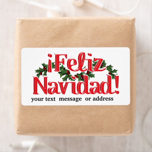 Feliz Navidad met Holly Etiket (Insitu)