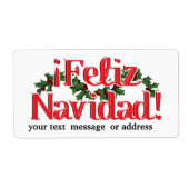 Feliz Navidad met Holly Etiket (Voorkant)