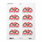 Feliz Navidad met Holly Etiket (Full Sheet)