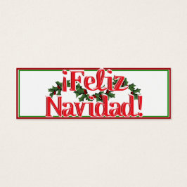 Feliz Navidad met Holly Mini Visitekaartjes