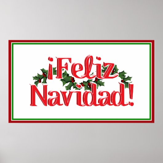 Feliz Navidad met Holly Poster (Voorkant)