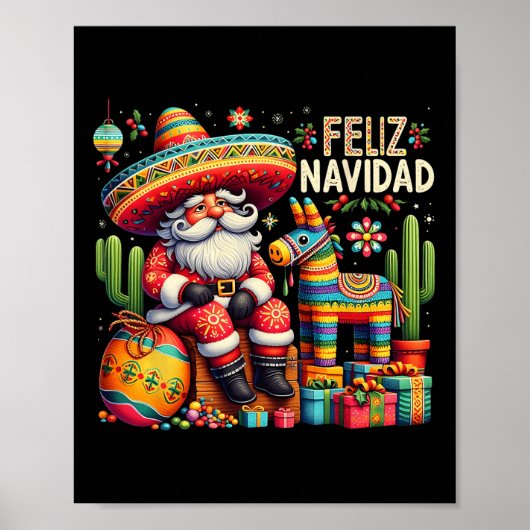 Feliz Navidad Mexicaanse Grappige Kerstfeest Poster (Voorkant)