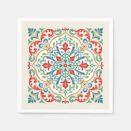 Feliz Navidad Mexicaanse Kerst Mooie Tegel Rood Servet