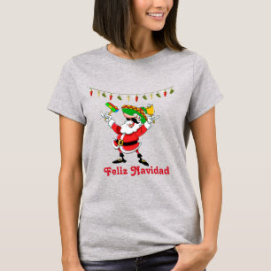 Feliz Navidad Mexicaanse Kerstman met peper verlic T-shirt