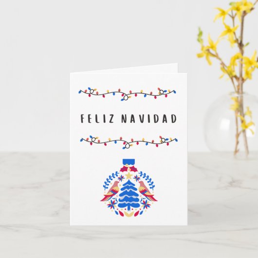 Feliz Navidad Mexicaanse Spaanse Kerstmis Kaart (Gele Bloem)
