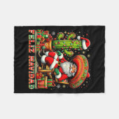 Feliz Navidad Mexican Christmas Santa Sombrero Cac Fleece Deken (Voorkant (Horizontaal))