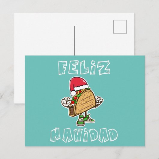 Feliz Navidad Mexican Christmas Santa Taco Briefkaart (Voorkant / Achterkant)