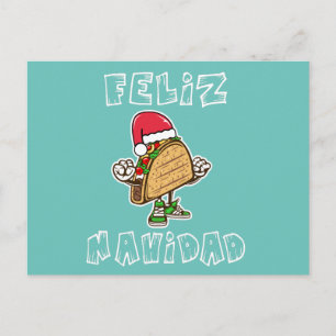 Feliz Navidad Mexican Christmas Santa Taco Briefkaart