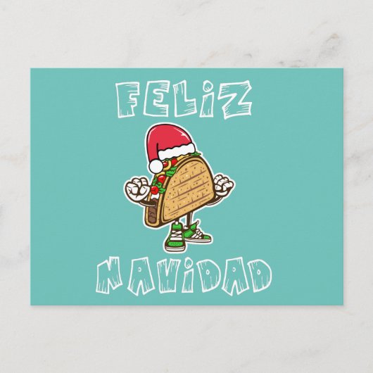 Feliz Navidad Mexican Christmas Santa Taco Briefkaart (Voorkant)