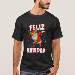 Feliz Navidad Mexican Dabbing Santa Funny Pajama C T-shirt