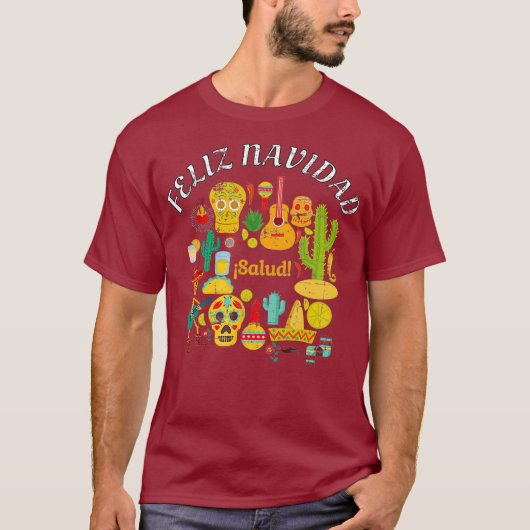 FELIZ NAVIDAD MEXICAN HERITAGE CHRISTMAS T-Shirt (Voorkant)
