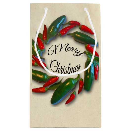 Feliz Navidad Mexican Pepper Wreath Kerstmis Klein Cadeauzakje (Achterkant)
