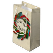 Feliz Navidad Mexican Pepper Wreath Kerstmis Klein Cadeauzakje (Achterkant Gekanteld)