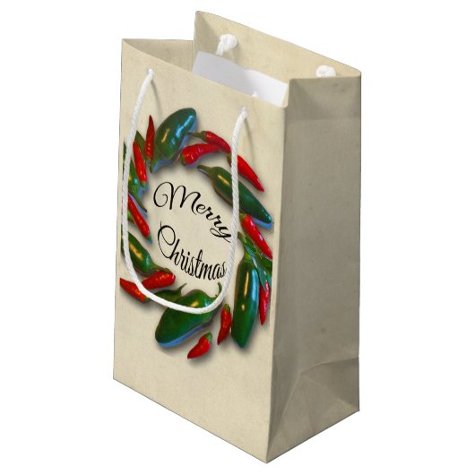 Feliz Navidad Mexican Pepper Wreath Kerstmis Klein Cadeauzakje (Achterkant Gekanteld)
