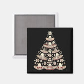 Feliz Navidad Mexican Sombrero Christmas Tree Men  Magneet (Voorkant / Achterkant)