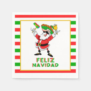 Feliz Navidad Mexico Kerstman Servet