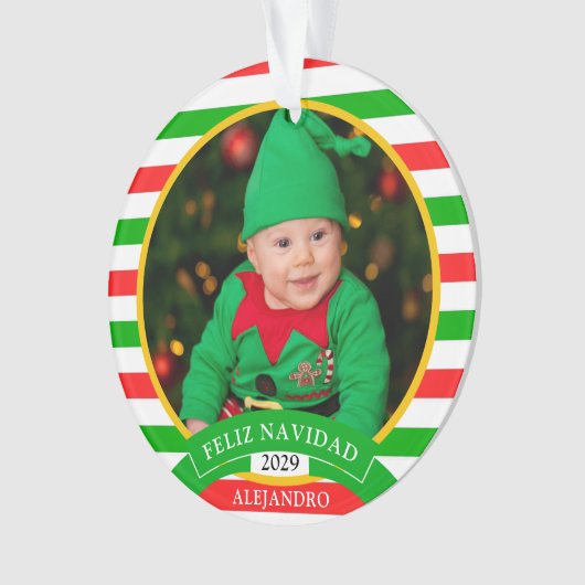 Feliz Navidad Mexico Kerstmis Foto Ornament (voorkant)