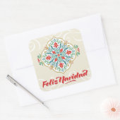 Feliz Navidad Mexico Spaanse taal Kerstmis Vierkante Sticker (Envelop)