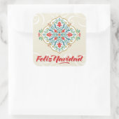 Feliz Navidad Mexico Spaanse taal Kerstmis Vierkante Sticker (Tas)