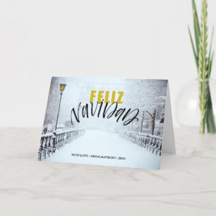 FELIZ Navidad   Minimale winterruimte Feestdagen Kaart
