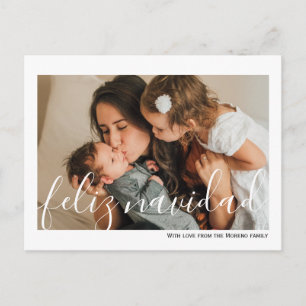 Feliz Navidad Minimalist Typografie Foto Briefkaart