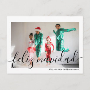 Feliz Navidad Minimalist Typografie Foto Briefkaart