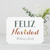 Feliz Navidad minimalistische kerstfeestdag Kaart (Staand voorkant)
