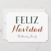 Feliz Navidad minimalistische kerstfeestdag Kaart (Voorkant)
