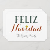 Feliz Navidad minimalistische kerstfeestdag Kaart (Voorkant / Achterkant)