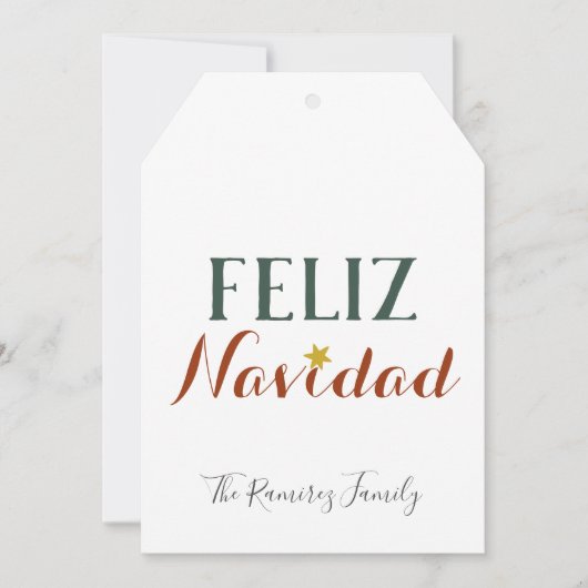 Feliz Navidad minimalistische kerstfeestdag   Kaart (Voorkant)