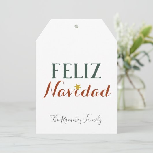 Feliz Navidad minimalistische kerstfeestdag   Kaart (Staand voorkant)